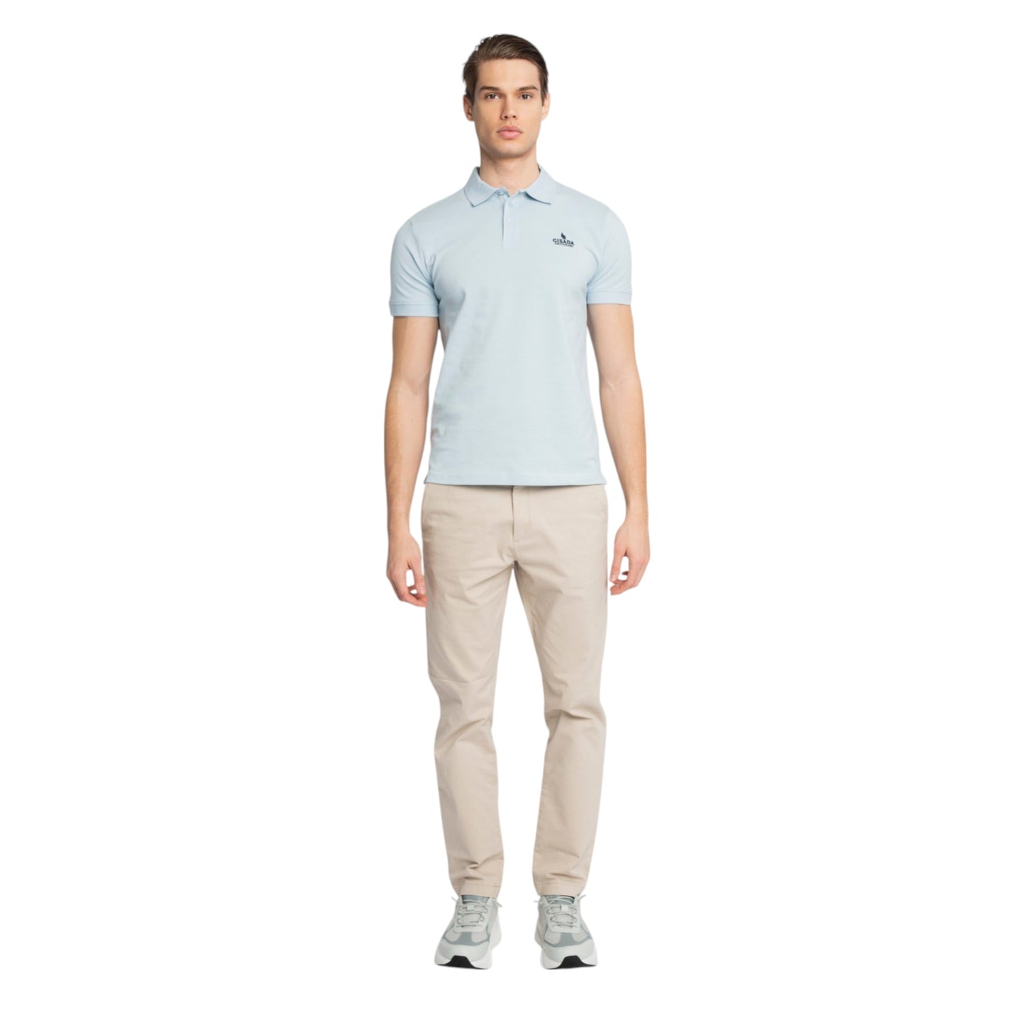Regular Fit Polo in Cotton Piquet with 3D Embroidered Logo - Gisada.com