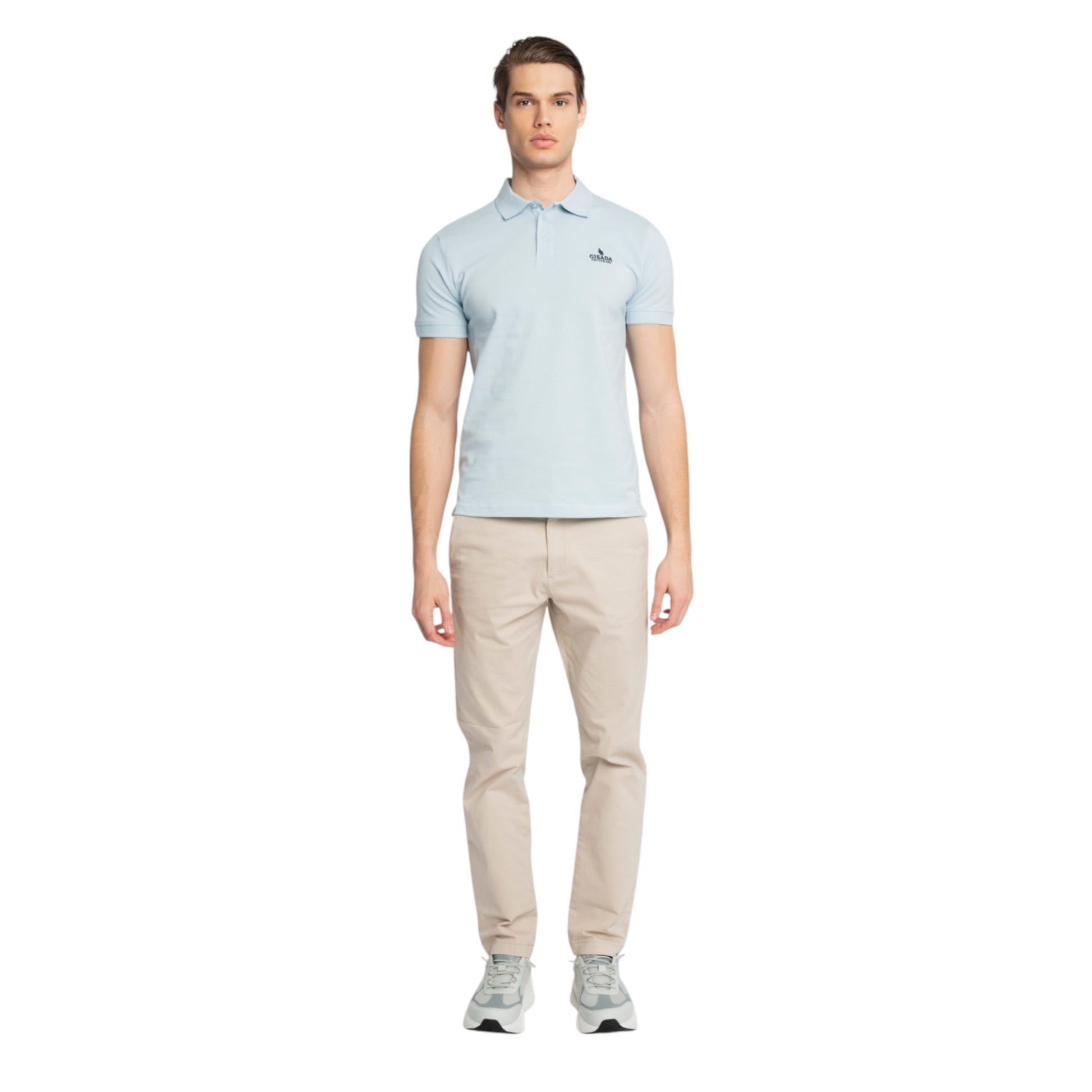 Regular Fit Polo in Cotton Piquet with 3D Embroidered Logo - Gisada.com