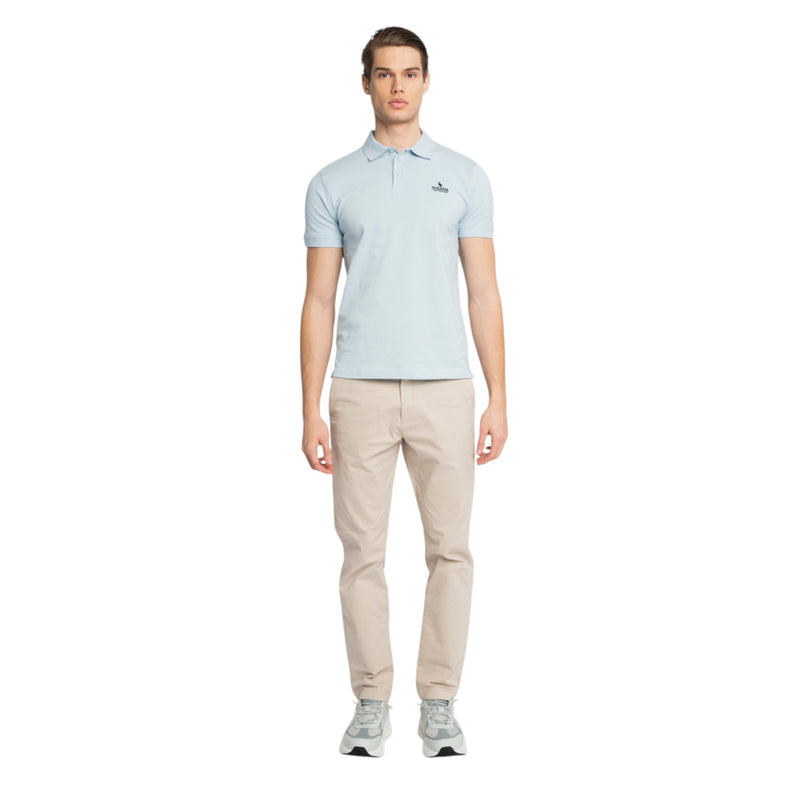 Regular Fit Polo in Cotton Piquet with 3D Embroidered Logo - Gisada.com
