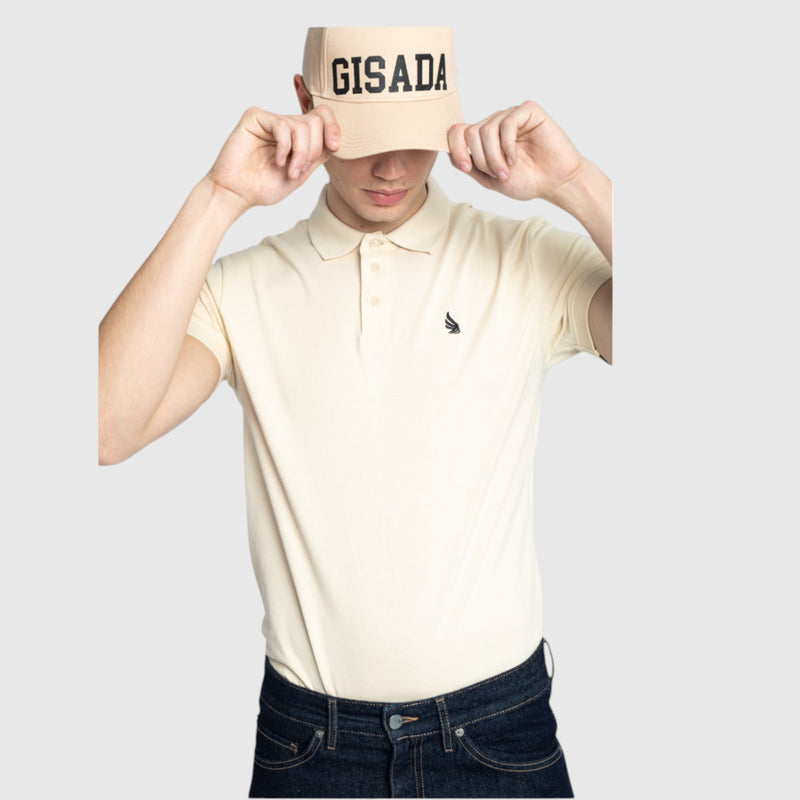 Regular Fit Polo in Cotton Piquet with 3D Embroidered Wing - Gisada.com