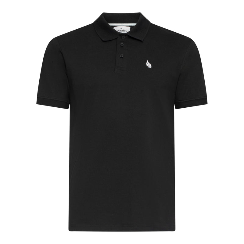 Regular Fit Polo in Cotton Piquet with 3D Embroidered Wing - Gisada.com