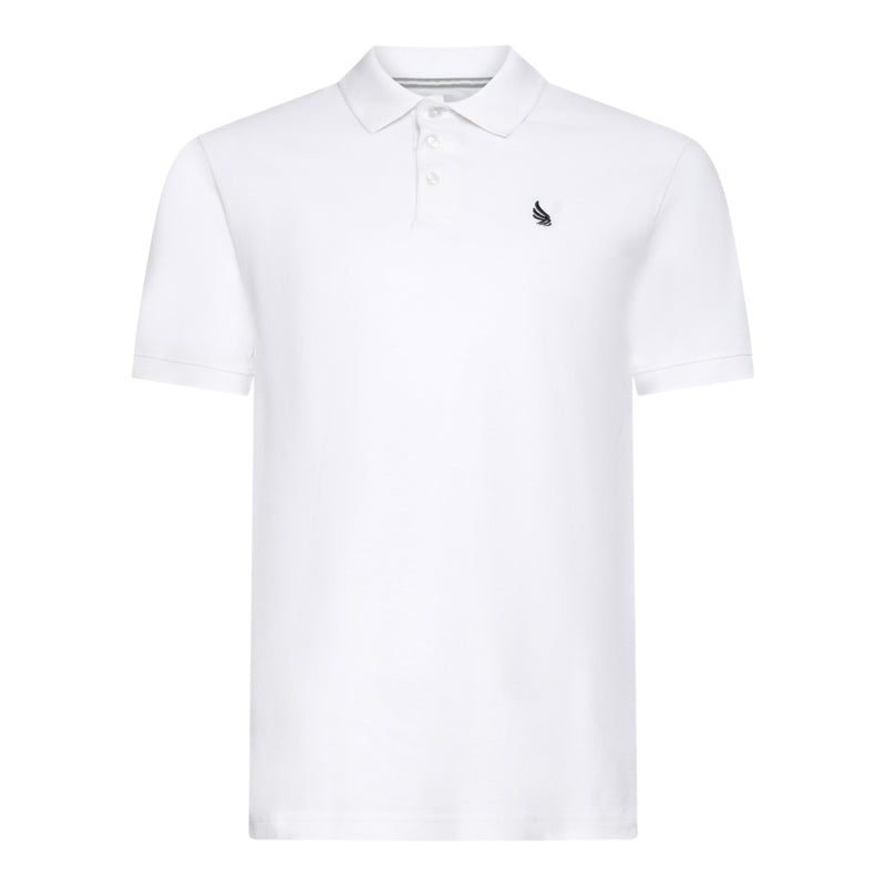 Regular Fit Polo in Cotton Piquet with 3D Embroidered Wing - Gisada.com