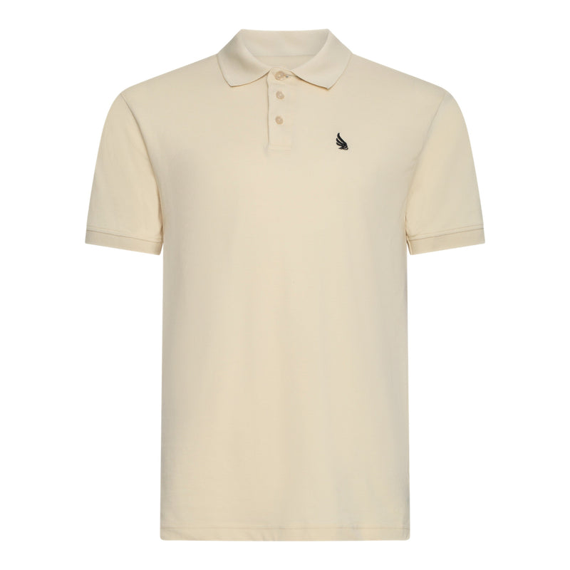 Regular Fit Polo in Cotton Piquet with 3D Embroidered Wing - Gisada.com