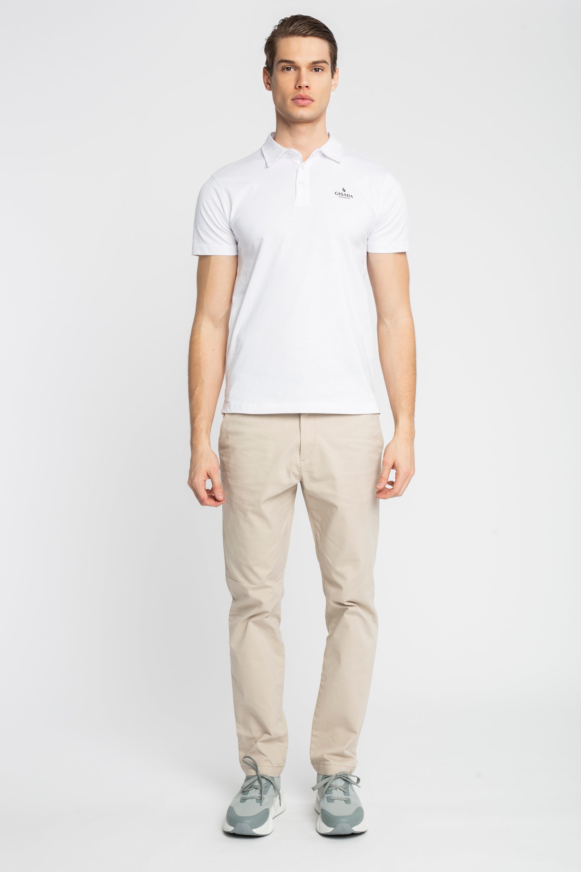 Regular Fit Polo in Jersey Cotton with 3D Logo Silicon Print - Gisada.com