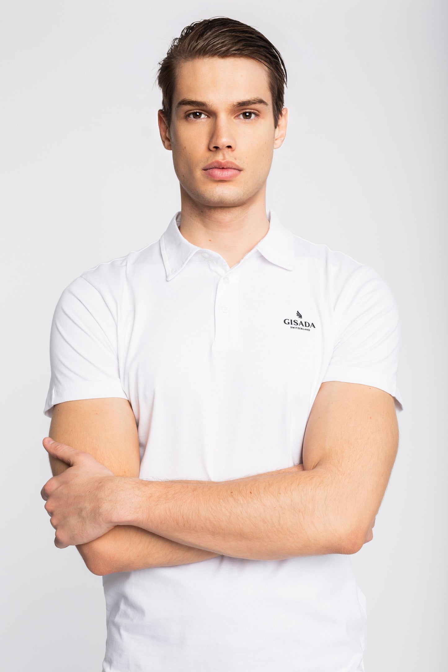 Regular Fit Polo in Jersey Cotton with 3D Logo Silicon Print - Gisada.com