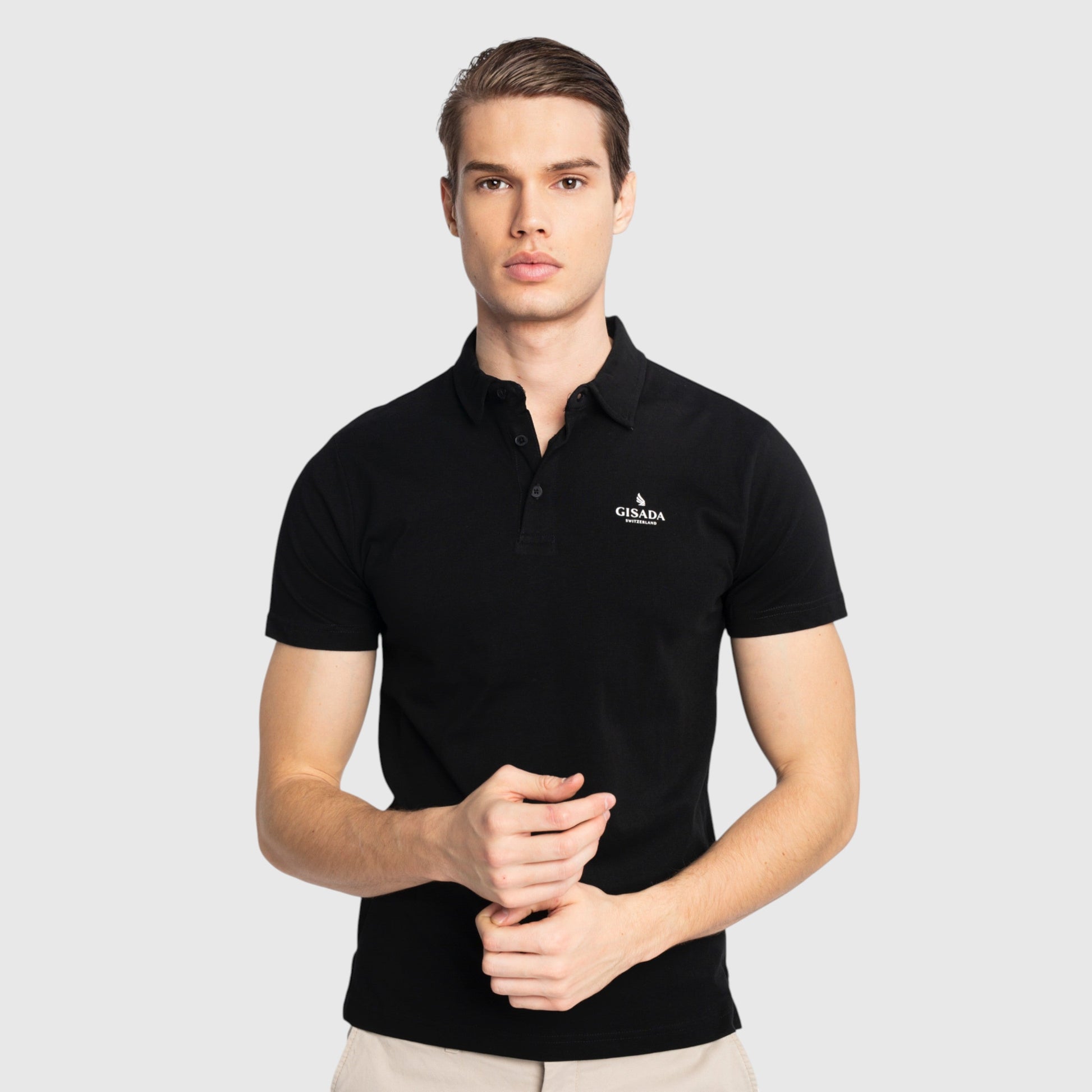 Regular Fit Polo in Jersey Cotton with 3D Logo Silicon Print - Gisada.com