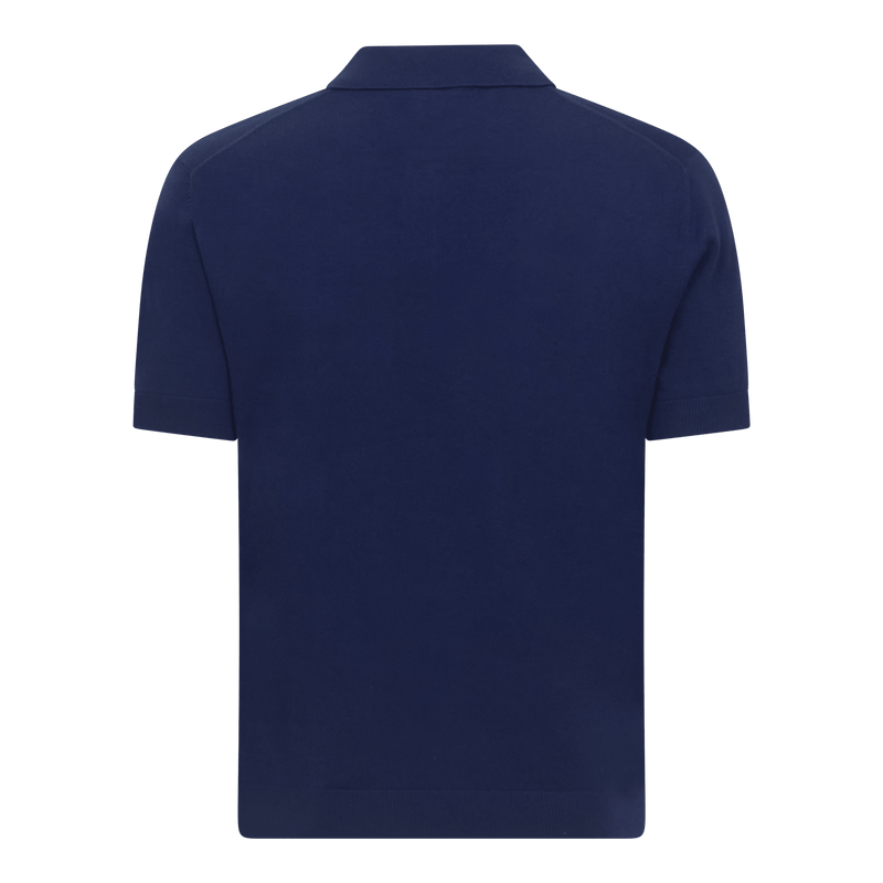 Regular Fit Premium Baumwoll-Strick-Polo mit Patch-Label