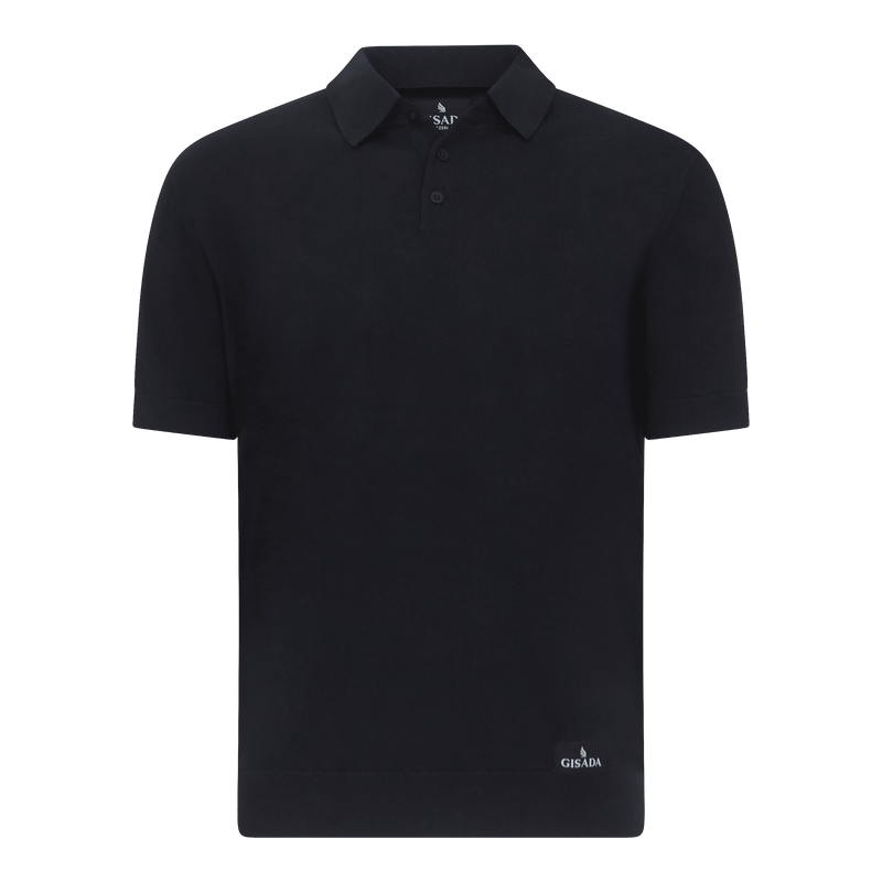 Regular Fit Premium Cotton Knit Polo with Patch Label - Gisada.com