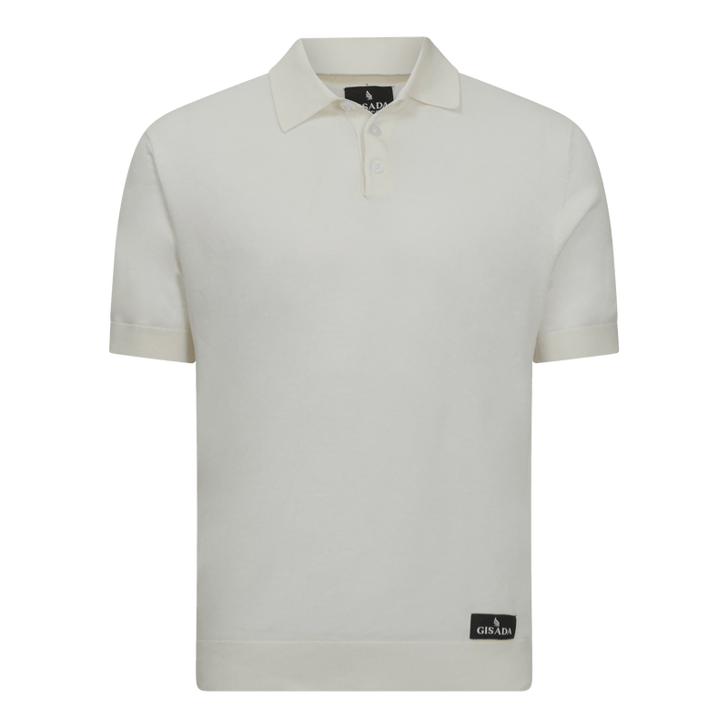 Regular Fit Premium Cotton Knit Polo with Patch Label - Gisada.com
