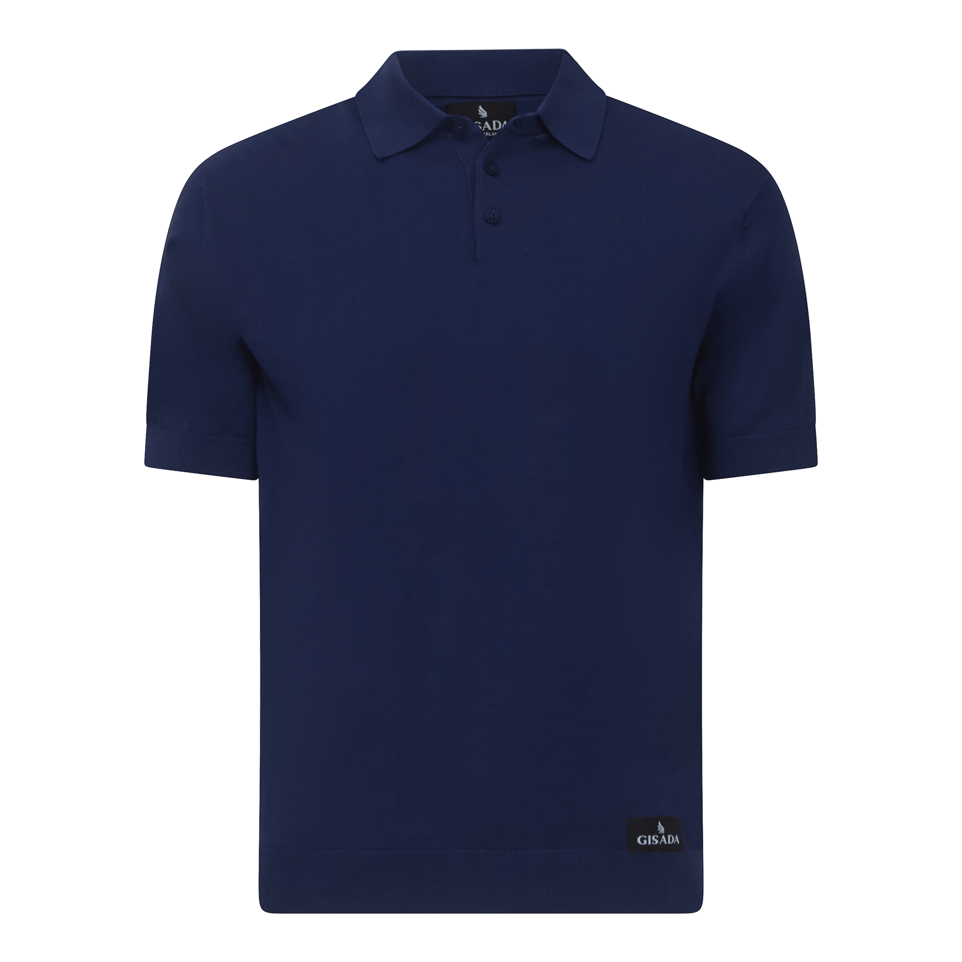 Regular Fit Premium Cotton Knit Polo with Patch Label - Gisada.com