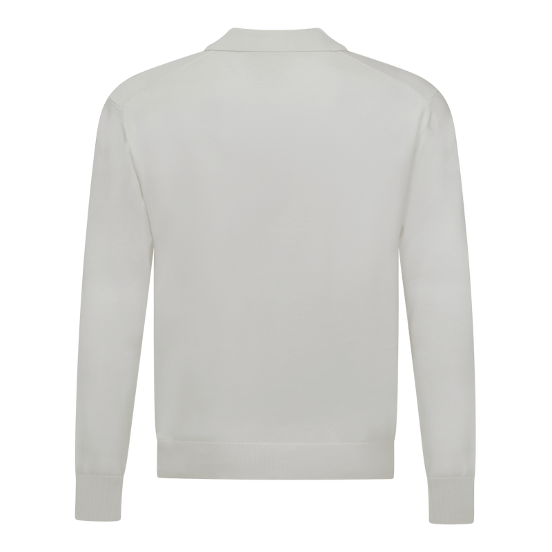 Regular Fit Premium Cotton Long Sleeve Knit Polo mit Patch Label