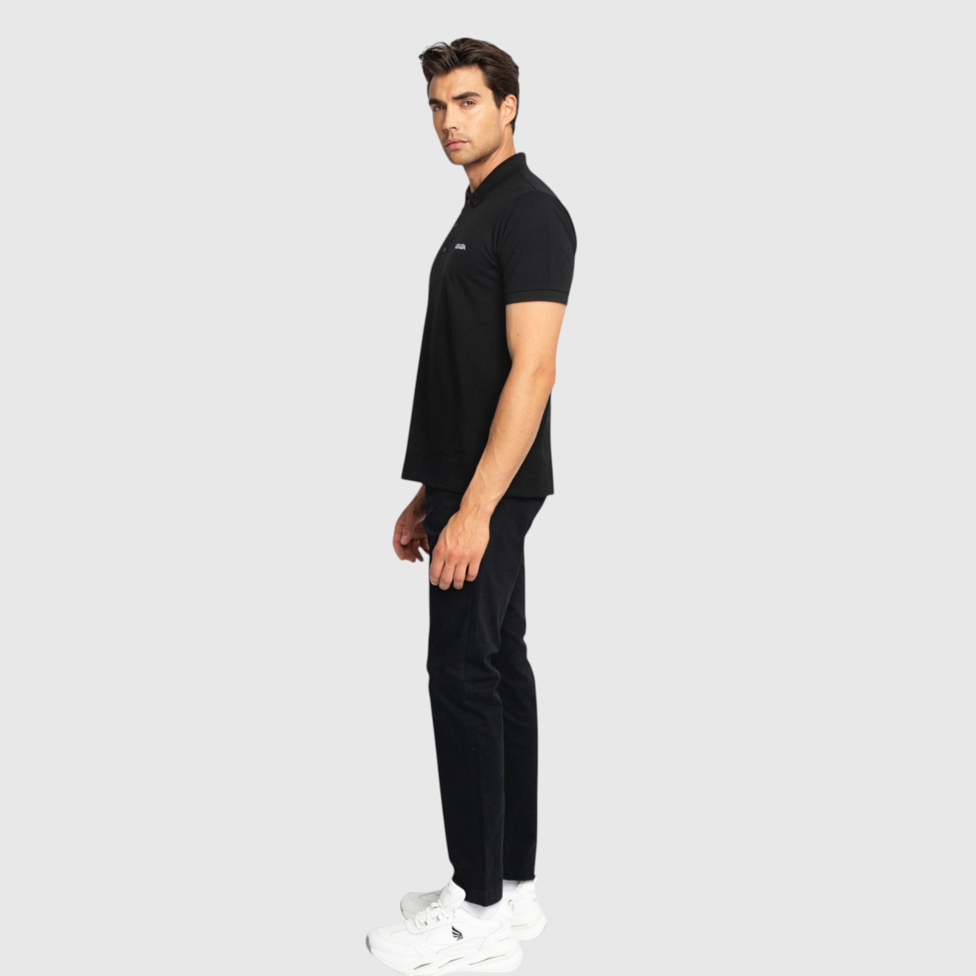 Regular Fit Short Sleeves Polo in Luxe Interlock Piquet with Embroidery Gisada Logo - Gisada.com