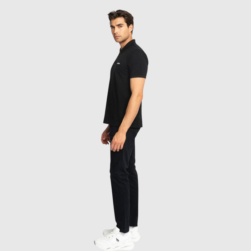 Regular Fit Short Sleeves Polo in Luxe Interlock Piquet with Embroidery Gisada Logo - Gisada.com
