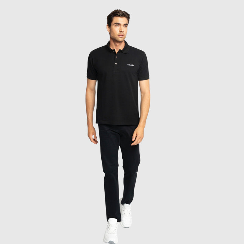 Regular Fit Short Sleeves Polo in Luxe Interlock Piquet with Embroidery Gisada Logo - Gisada.com