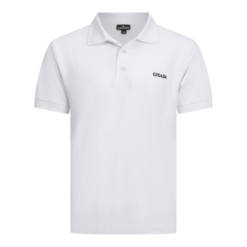 Regular Fit Short Sleeves Polo in Luxe Interlock Piquet with Embroidery Gisada Logo - Gisada.com