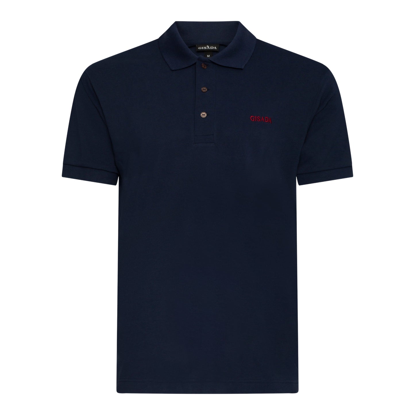 Regular Fit Short Sleeves Polo in Luxe Interlock Piquet with Embroidery Gisada Logo - Gisada.com