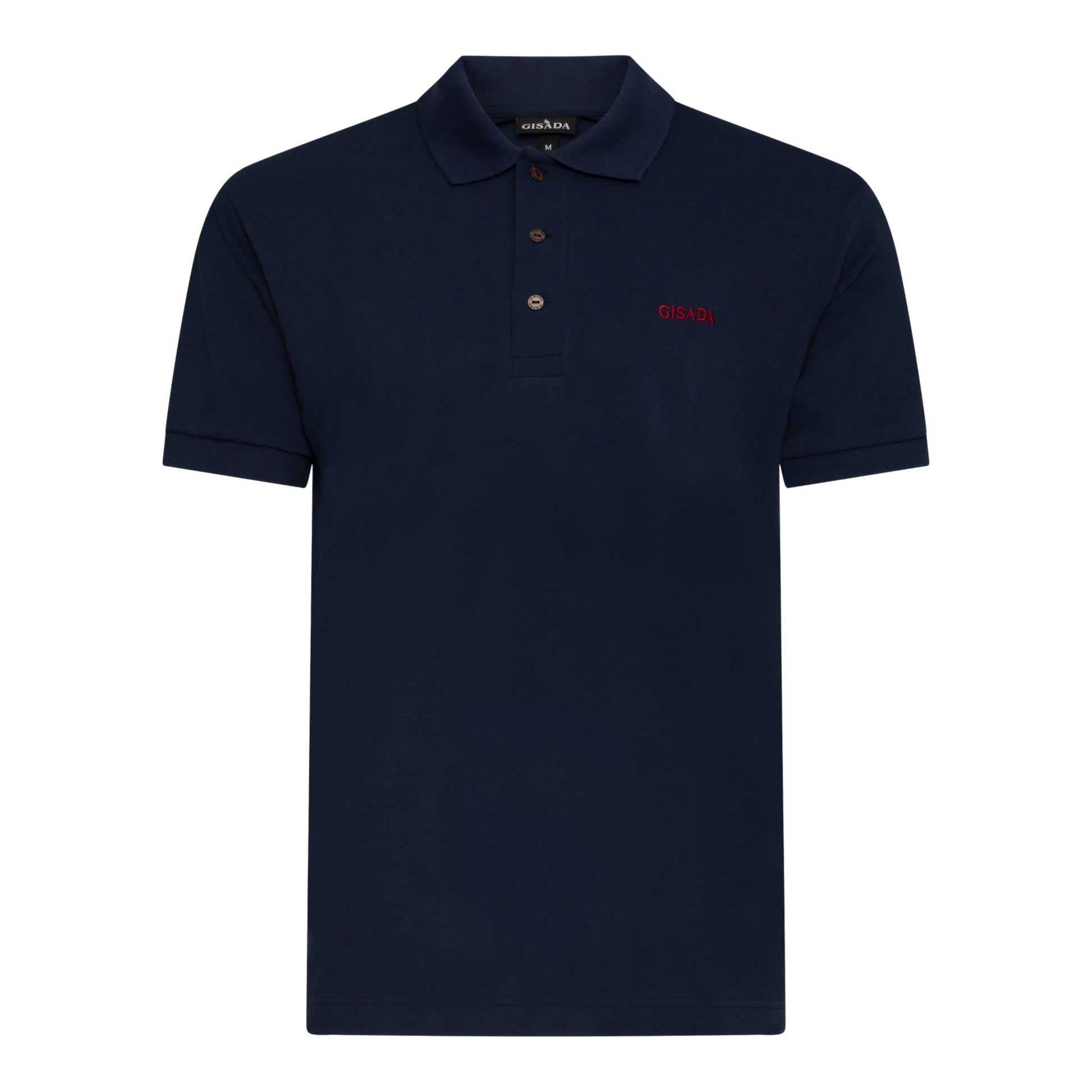 Regular Fit Short Sleeves Polo in Luxe Interlock Piquet with Embroidery Gisada Logo - Gisada.com