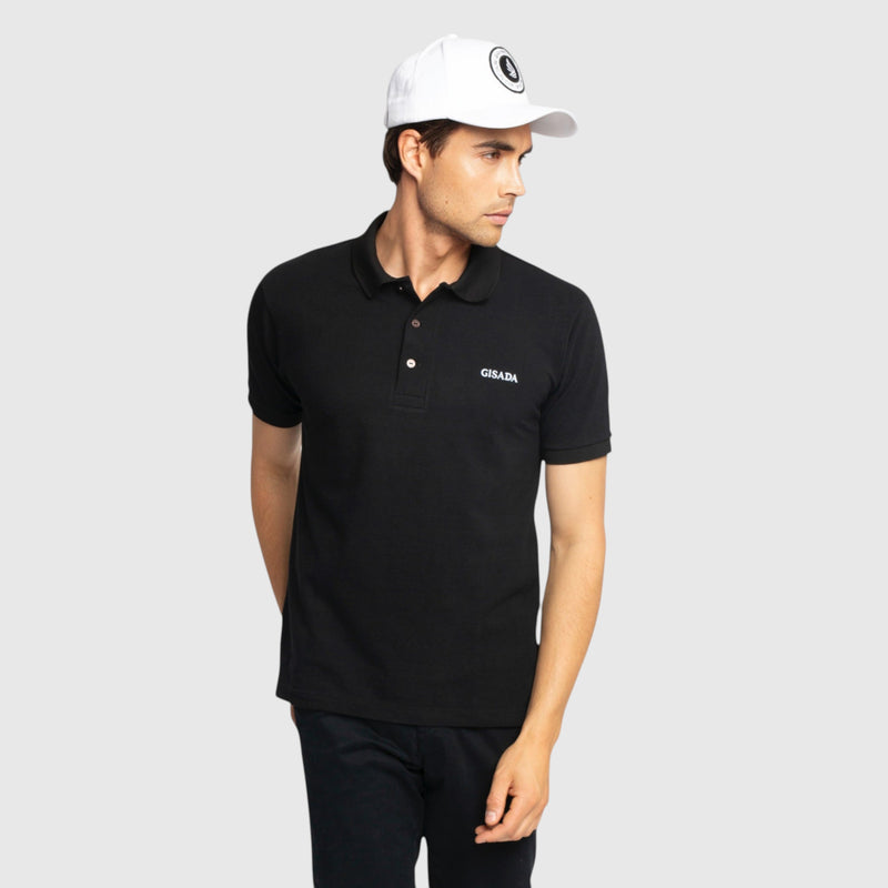 Regular Fit Short Sleeves Polo in Luxe Interlock Piquet with Embroidery Gisada Logo - Gisada.com