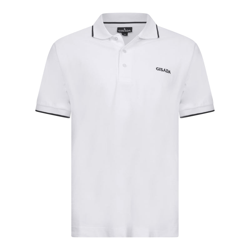 Regular Fit Short Sleeves Polo in Premium Cotton with Contrast - Gisada.com