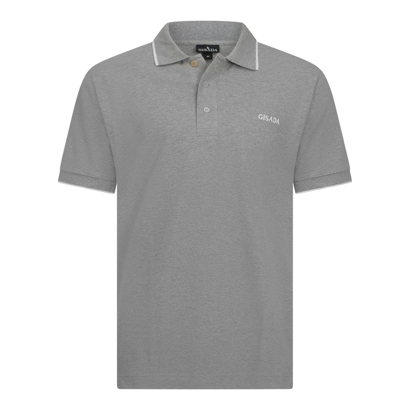 Regular Fit Short Sleeves Polo in Premium Cotton with Contrast - Gisada.com