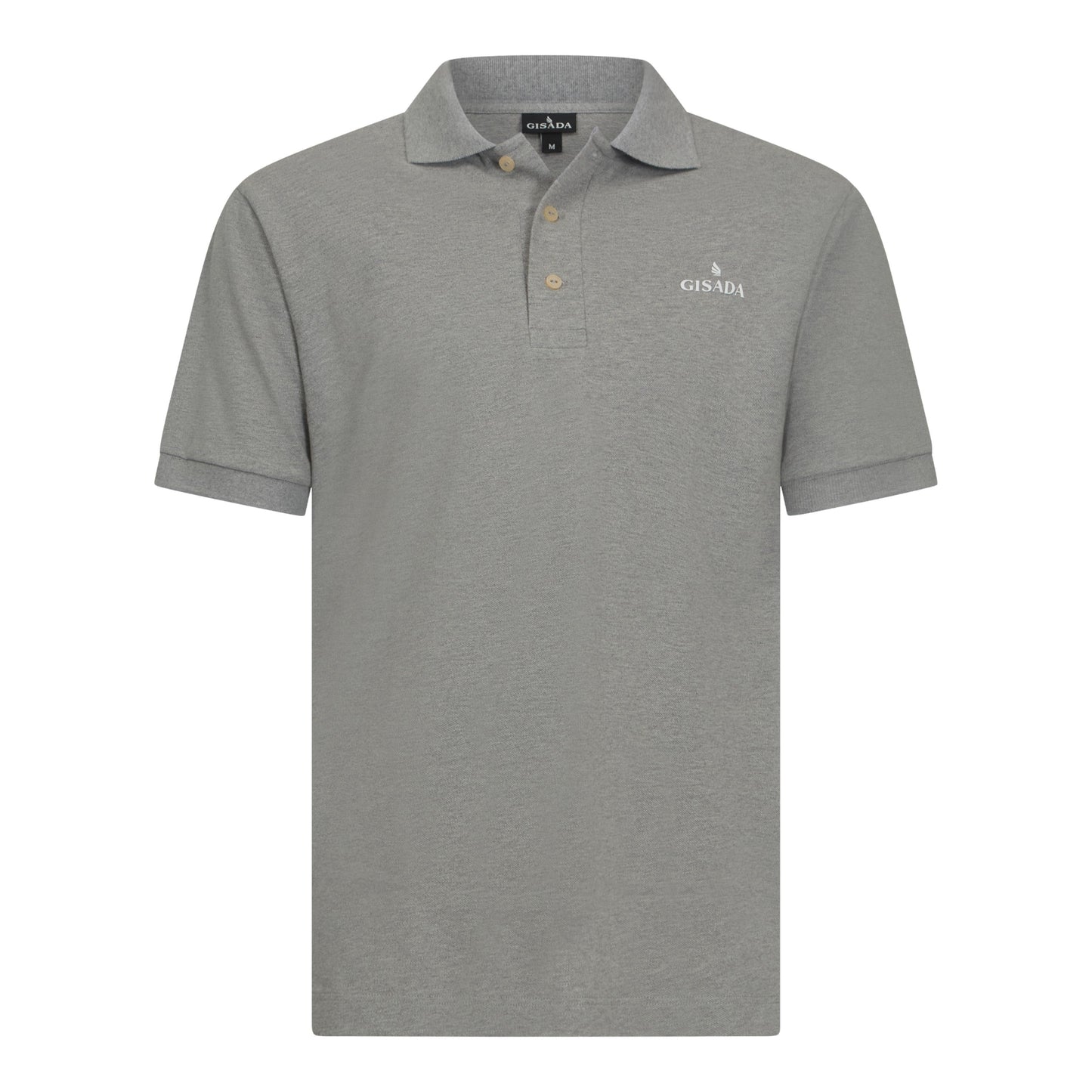 Regular Fit Short Sleeves Polo in Premium Cotton with Rubber Logo - Gisada.com