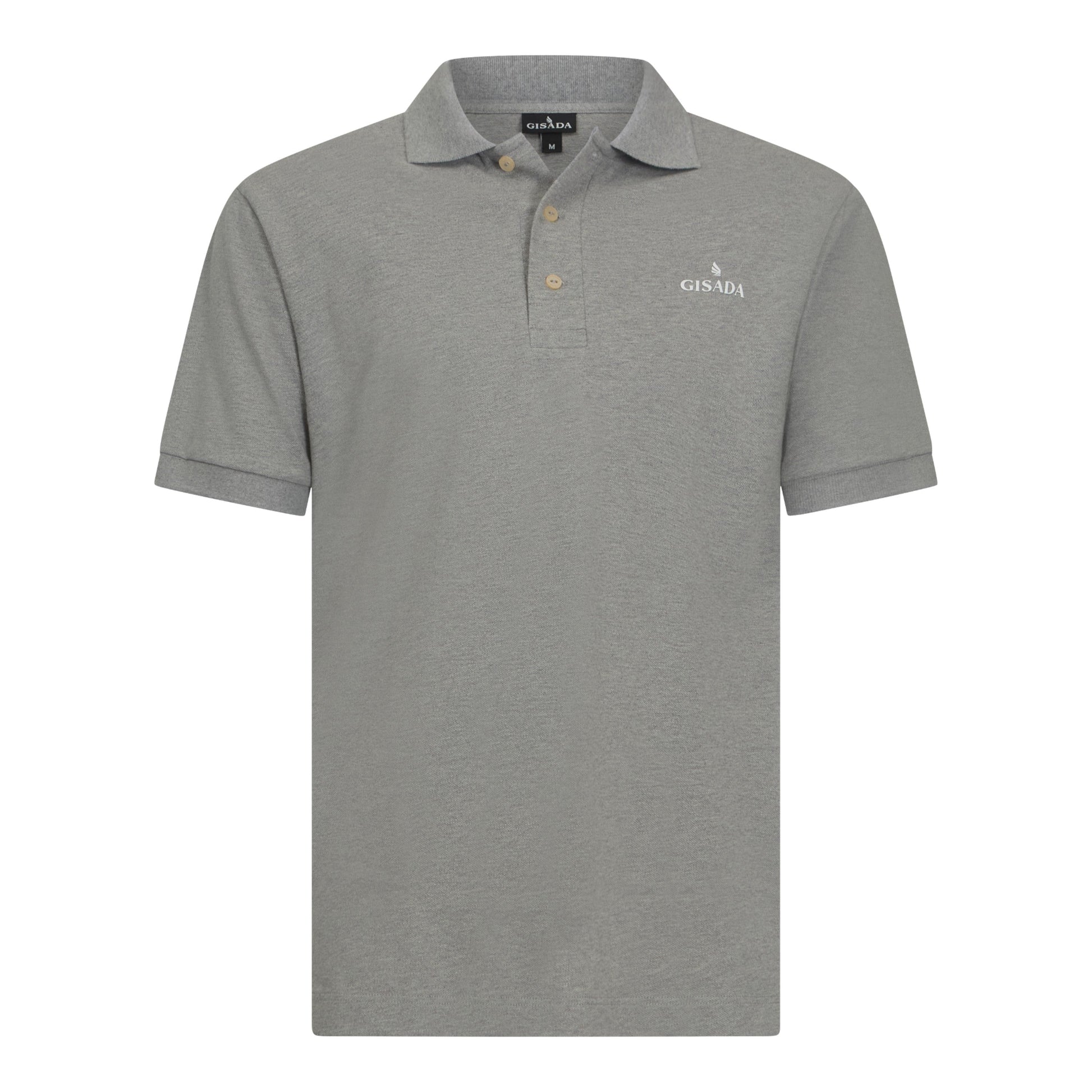 Regular Fit Short Sleeves Polo in Premium Cotton with Rubber Logo - Gisada.com