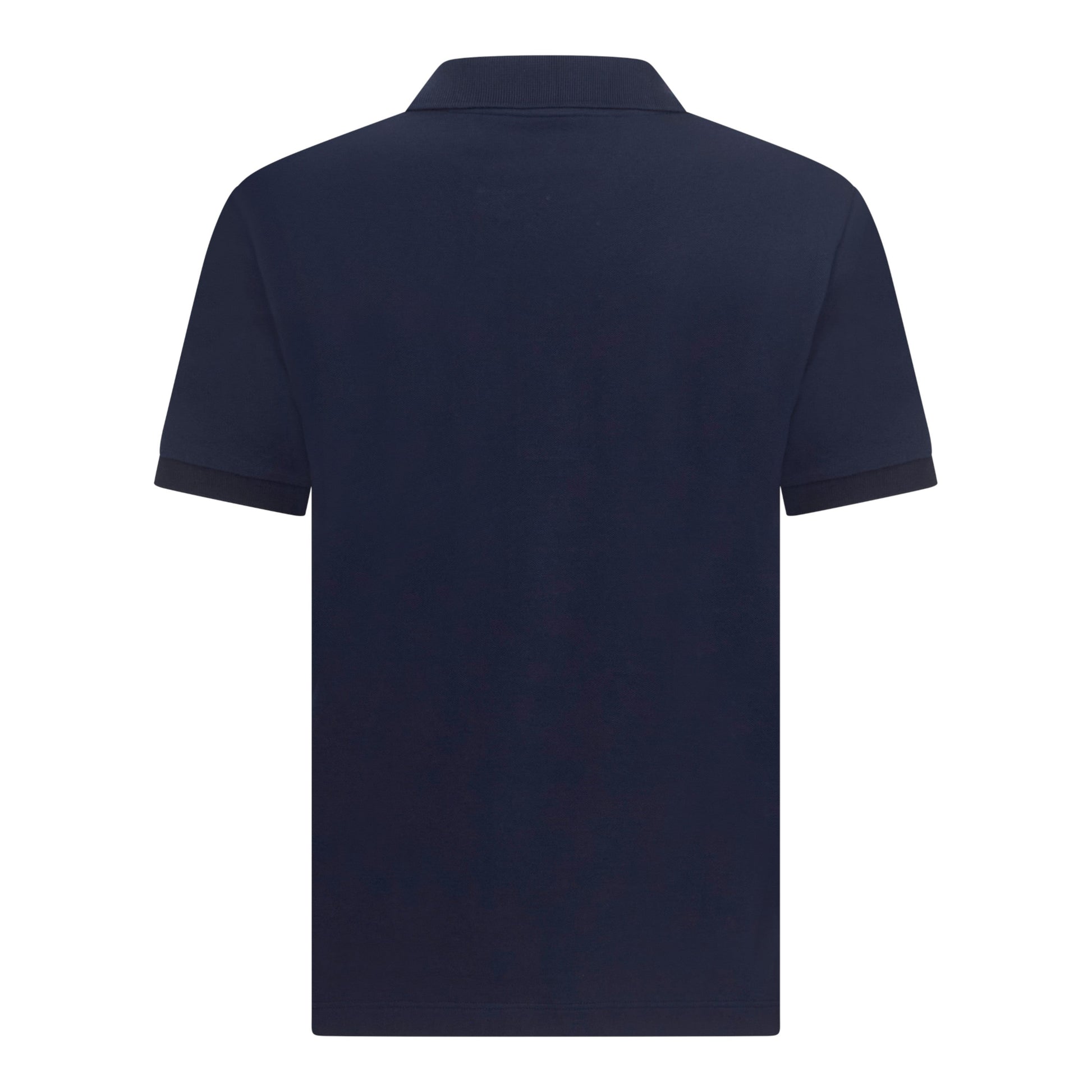 Regular Fit Short Sleeves Polo in Premium Cotton with Rubber Logo - Gisada.com