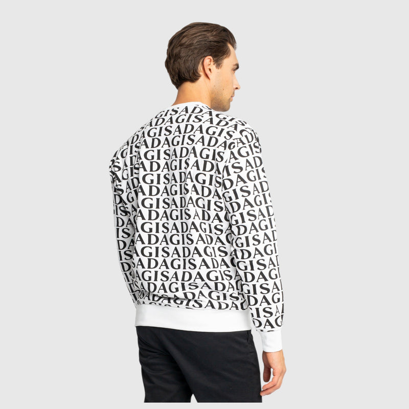 Regular Fit Sweatshirt in Midweight Cotton with Allover Print - Gisada.com