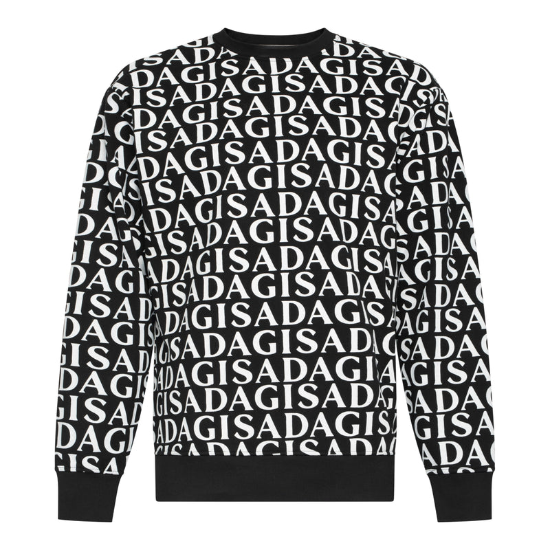 Regular Fit Sweatshirt in Midweight Cotton with Allover Print - Gisada.com