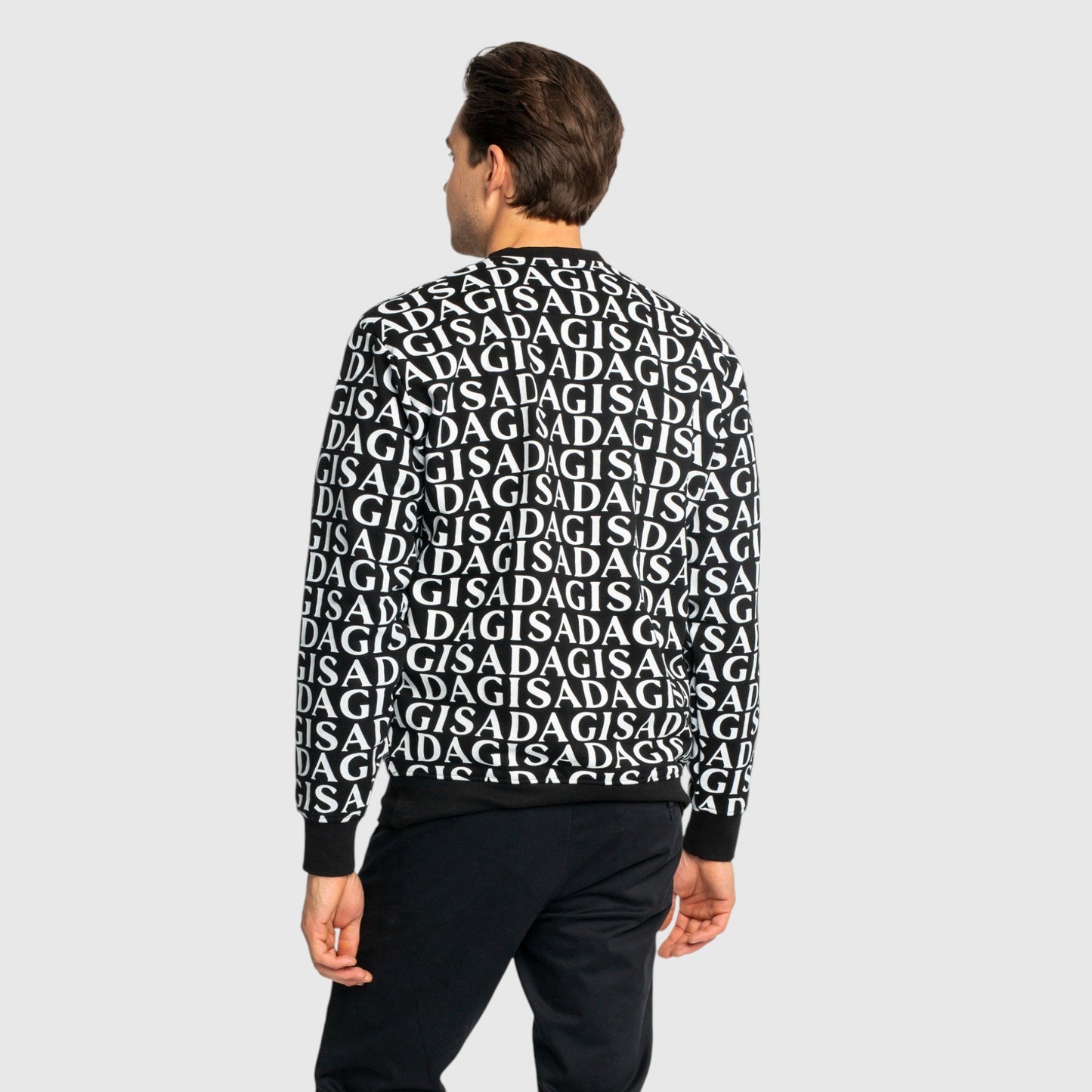 Regular Fit Sweatshirt in Midweight Cotton with Allover Print - Gisada.com
