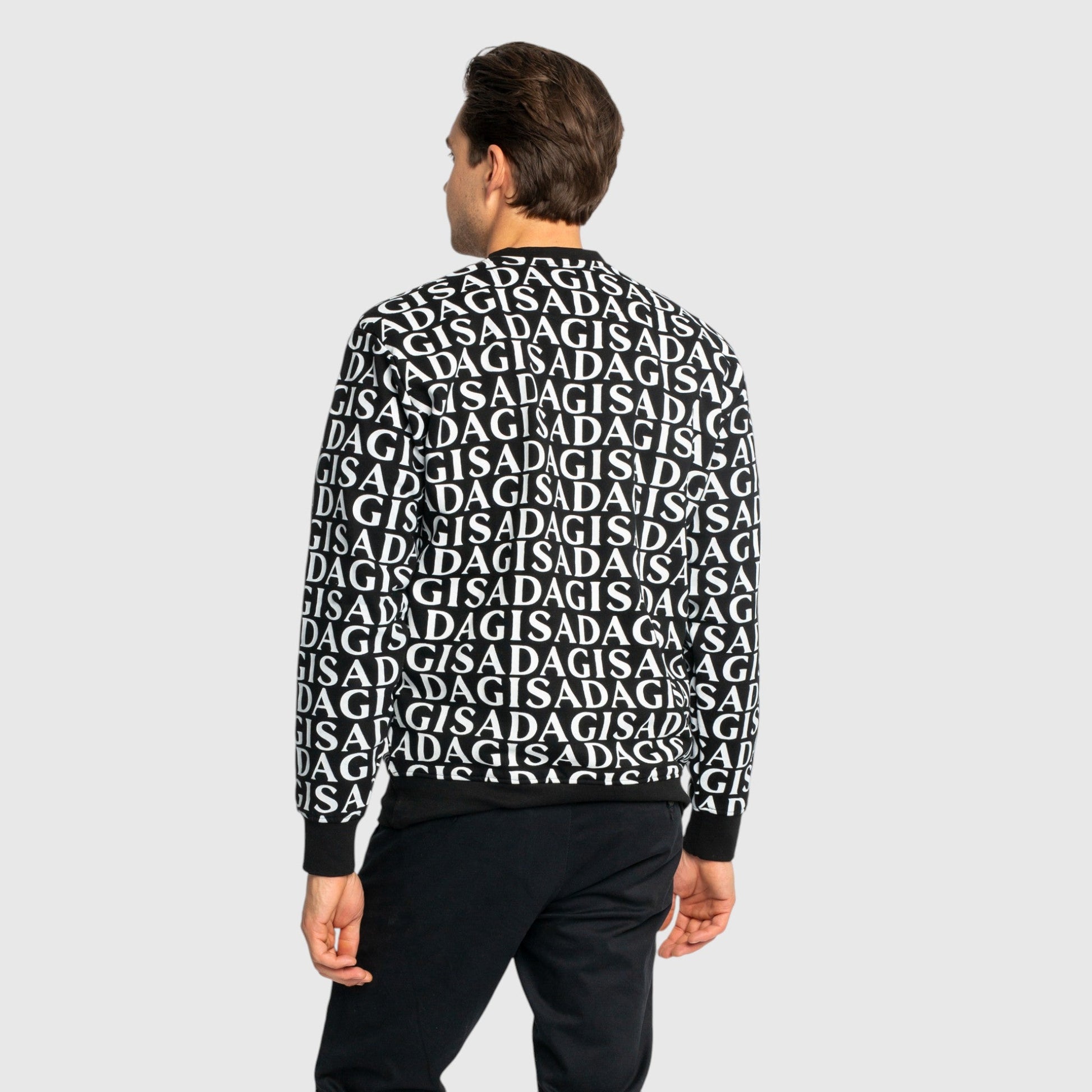 Regular Fit Sweatshirt in Midweight Cotton with Allover Print - Gisada.com