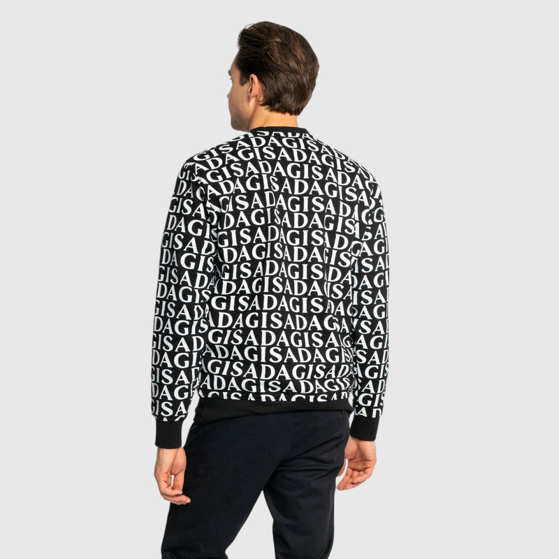 Regular Fit Sweatshirt in Midweight Cotton with Allover Print - Gisada.com