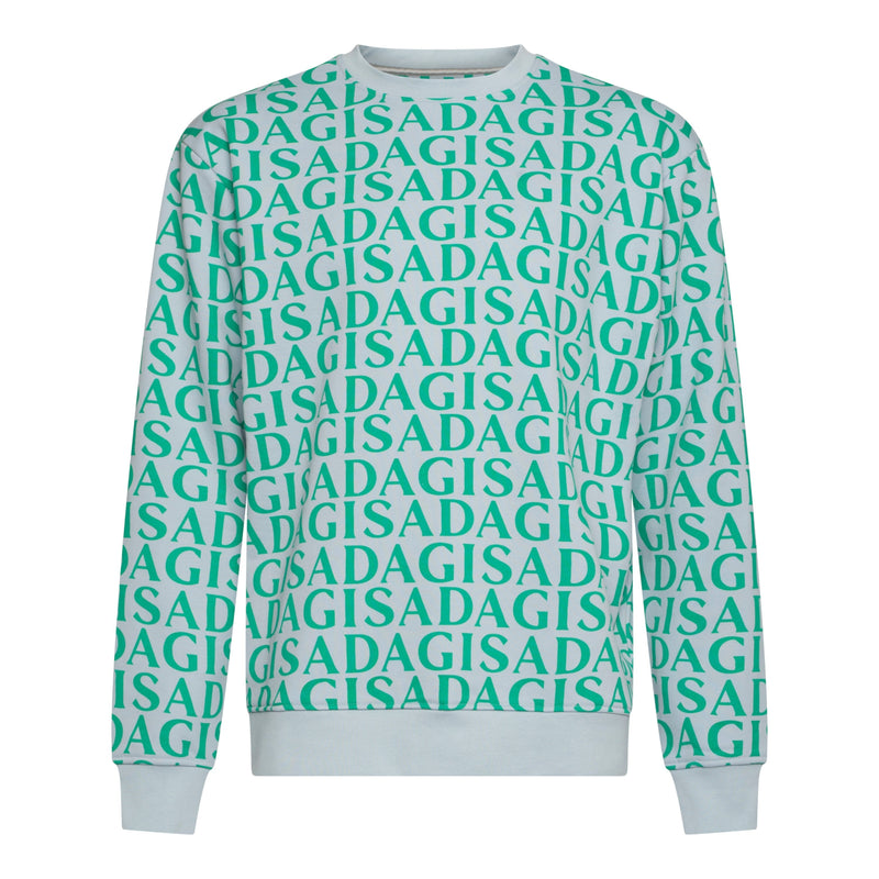 Regular Fit Sweatshirt in Midweight Cotton with Allover Print - Gisada.com