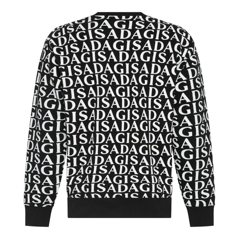 Regular Fit Sweatshirt in Midweight Cotton with Allover Print