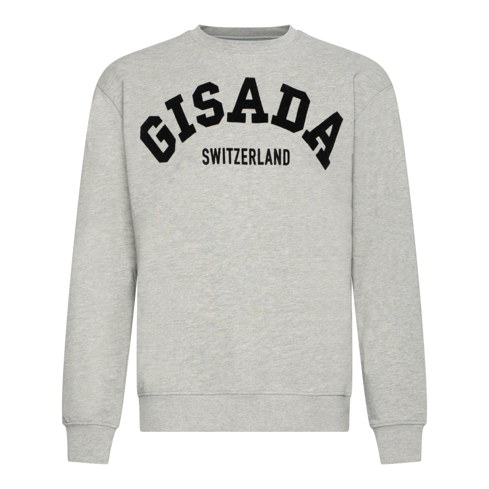 Regular Fit Sweatshirt in Midweight Cotton with Flock Print - Gisada.com