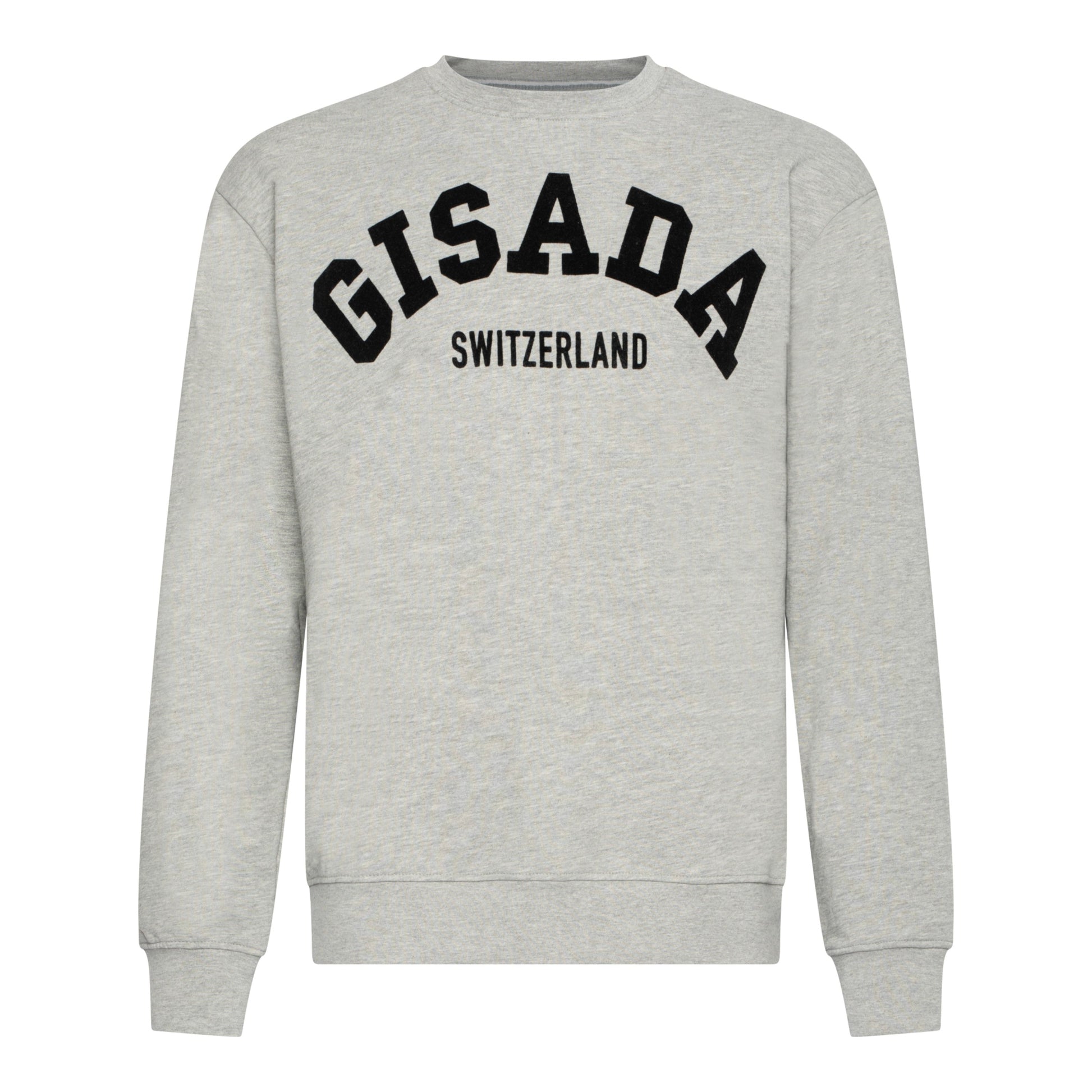 Regular Fit Sweatshirt in Midweight Cotton with Flock Print - Gisada.com