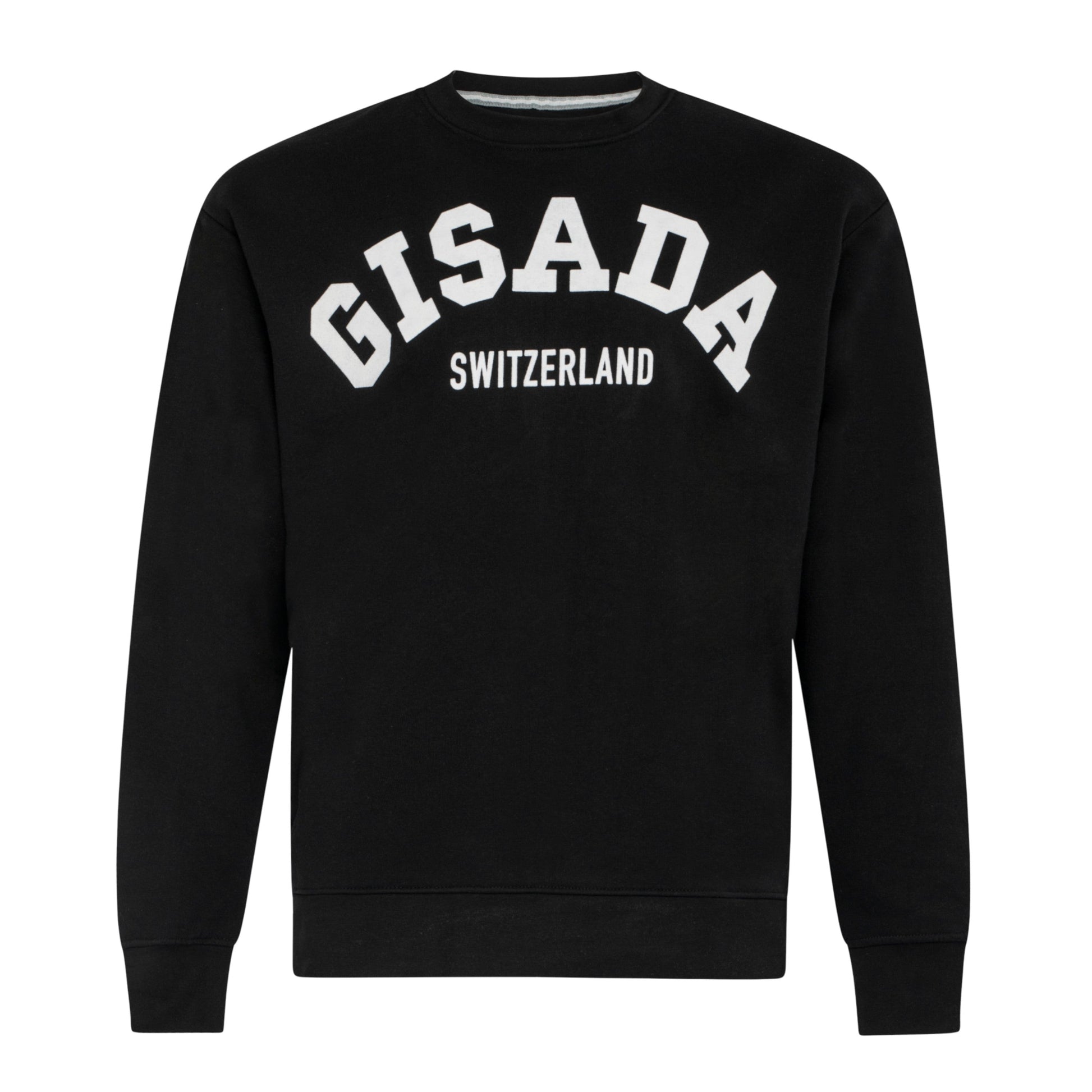 Regular Fit Sweatshirt in Midweight Cotton with Flock Print - Gisada.com