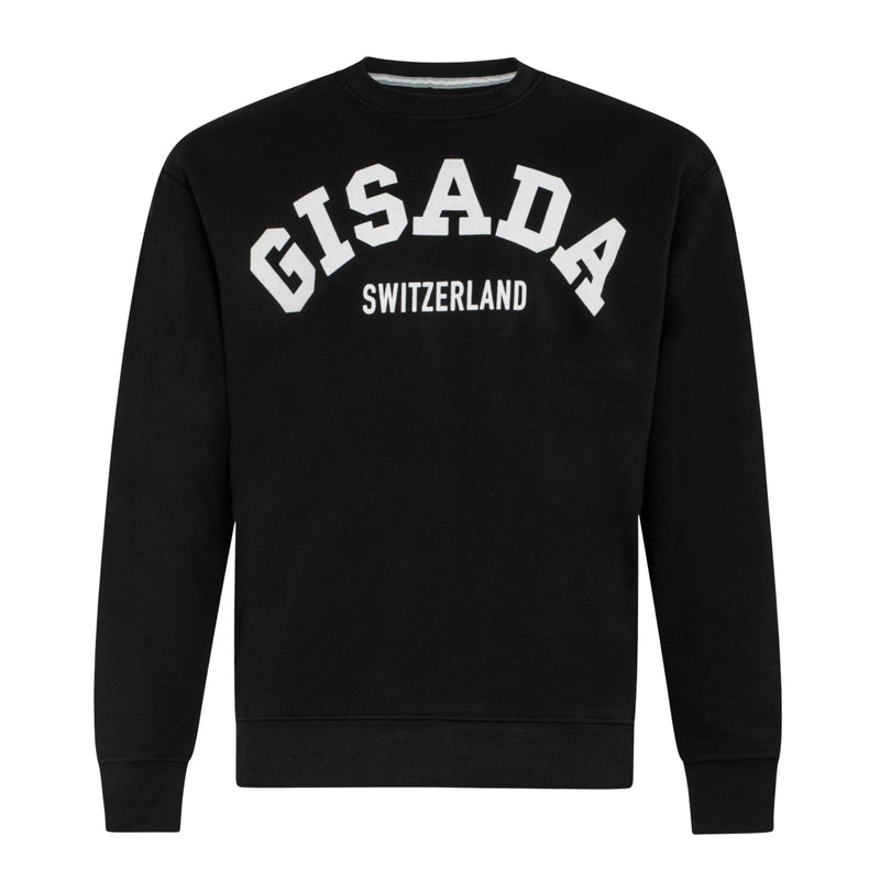 Regular Fit Sweatshirt in Midweight Cotton with Flock Print - Gisada.com