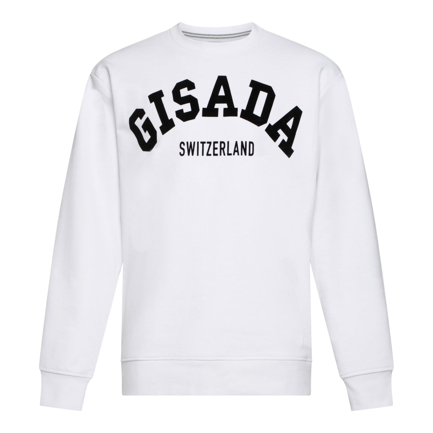 Regular Fit Sweatshirt in Midweight Cotton with Flock Print - Gisada.com