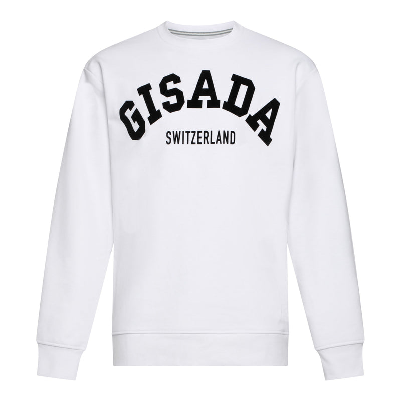 Regular Fit Sweatshirt in Midweight Cotton with Flock Print - Gisada.com