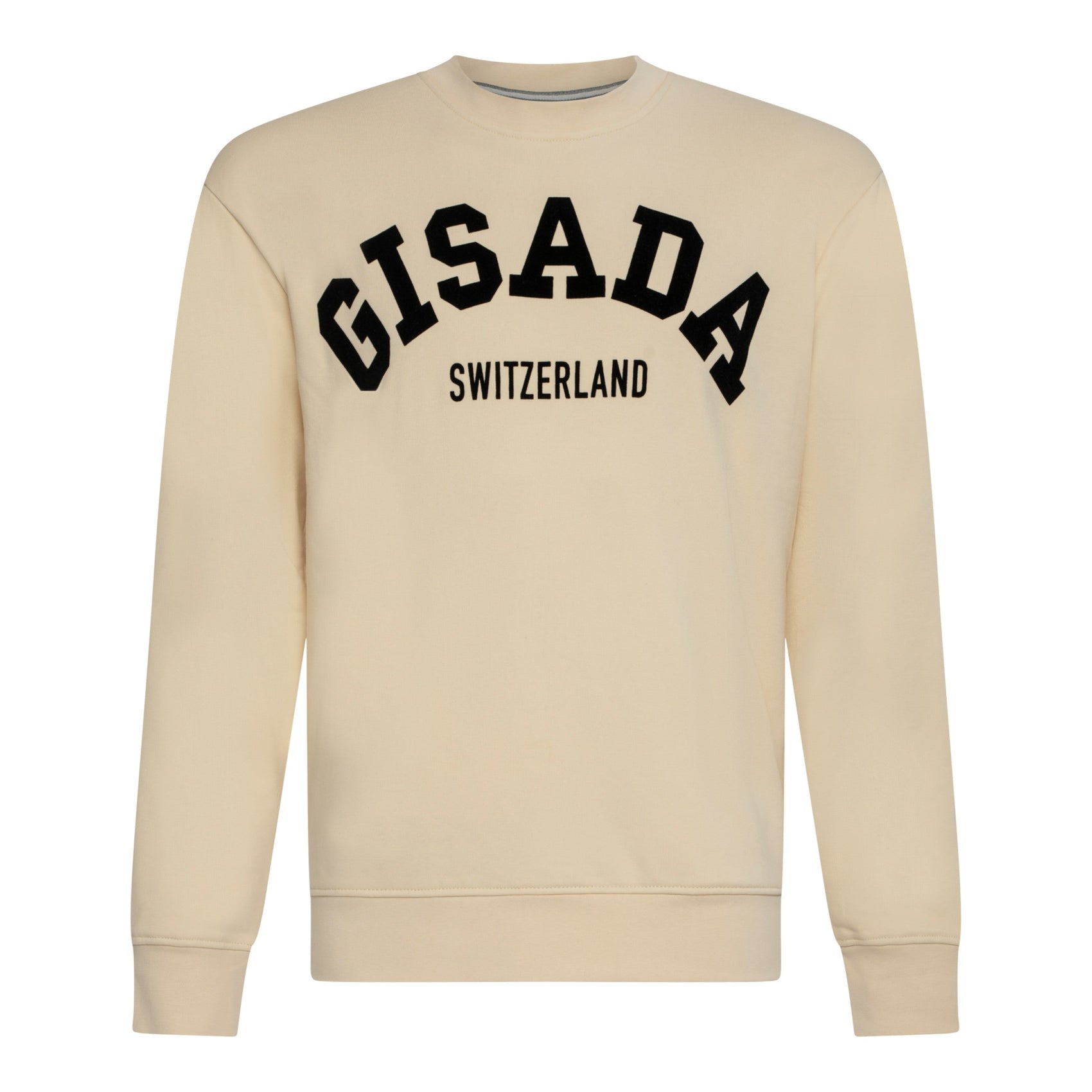 Regular Fit Sweatshirt in Midweight Cotton with Flock Print - Gisada.com