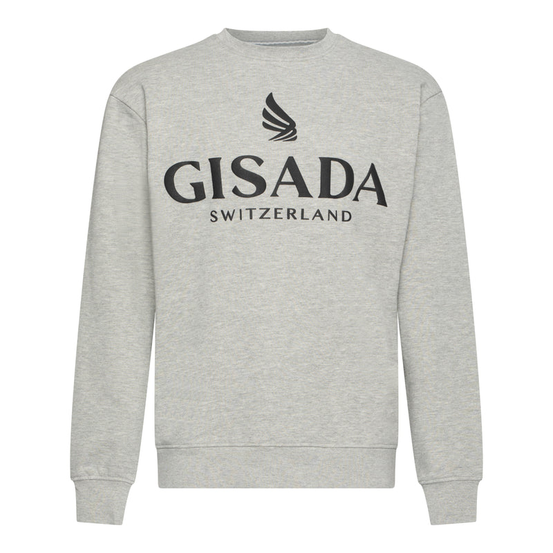 Regular Fit Sweatshirt in Midweight Cotton with Logo Puff Print - Gisada.com