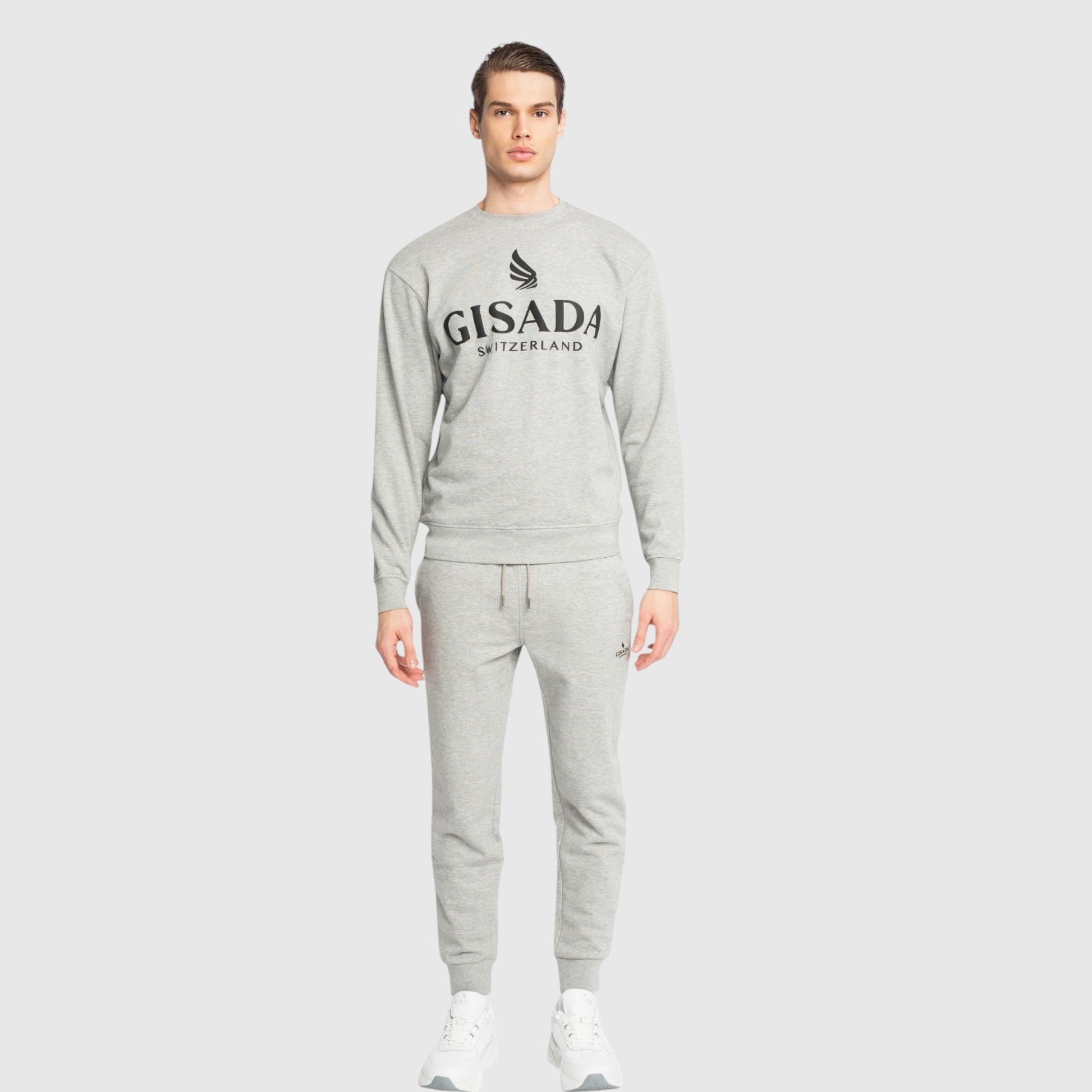 Regular Fit Sweatshirt in Midweight Cotton with Logo Puff Print - Gisada.com