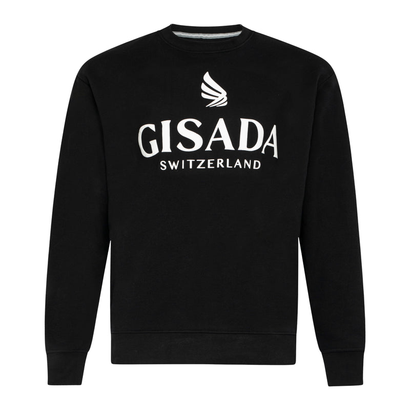 Regular Fit Sweatshirt in Midweight Cotton with Logo Puff Print - Gisada.com