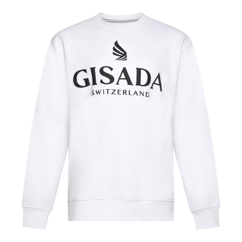 Regular Fit Sweatshirt in Midweight Cotton with Logo Puff Print - Gisada.com