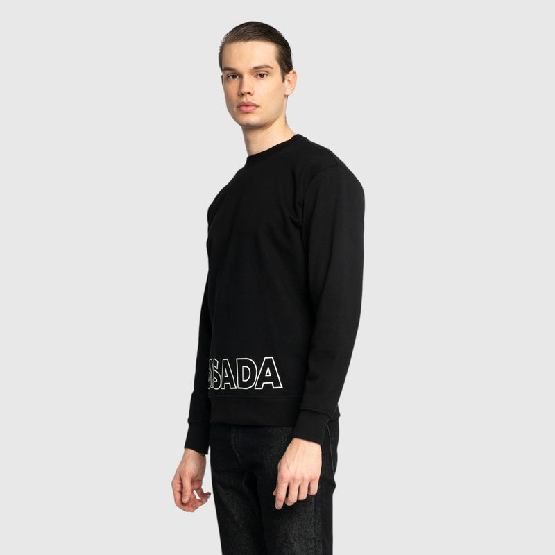 Regular Fit Sweatshirt in Midweight Cotton with Puff Print - Gisada.com