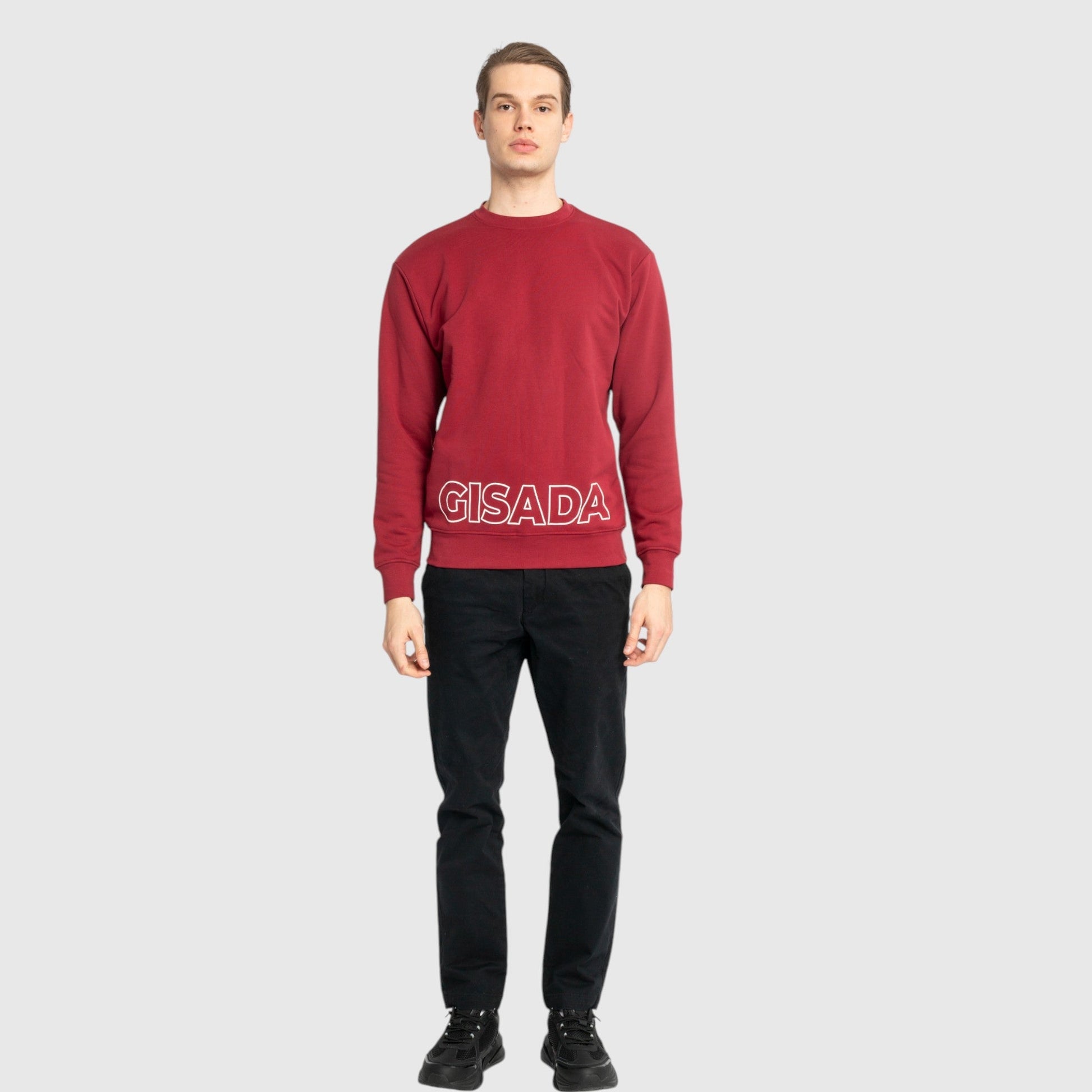 Regular Fit Sweatshirt in Midweight Cotton with Puff Print - Gisada.com