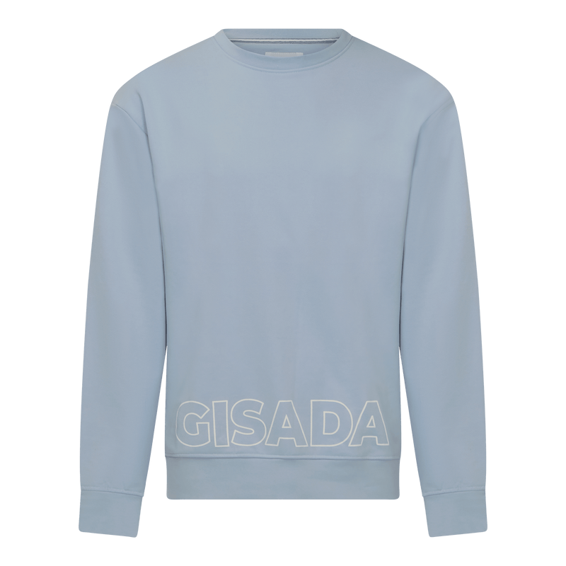 Regular Fit Sweatshirt in Midweight Cotton with Puff Print - Gisada.com
