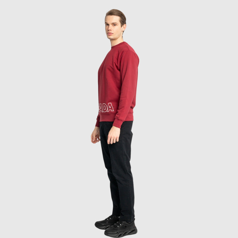 Regular Fit Sweatshirt in Midweight Cotton with Puff Print - Gisada.com