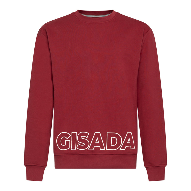 Regular Fit Sweatshirt in Midweight Cotton with Puff Print - Gisada.com